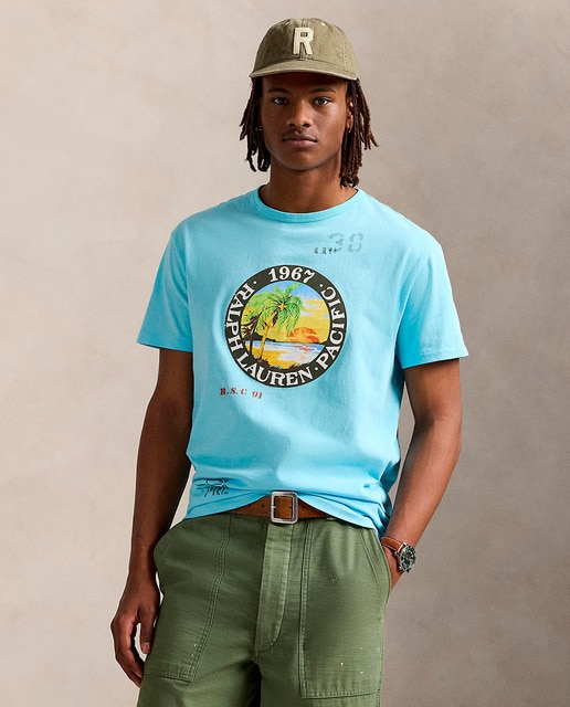 Imagem 0 de T-shirt de Algodão com Motivo Tropical