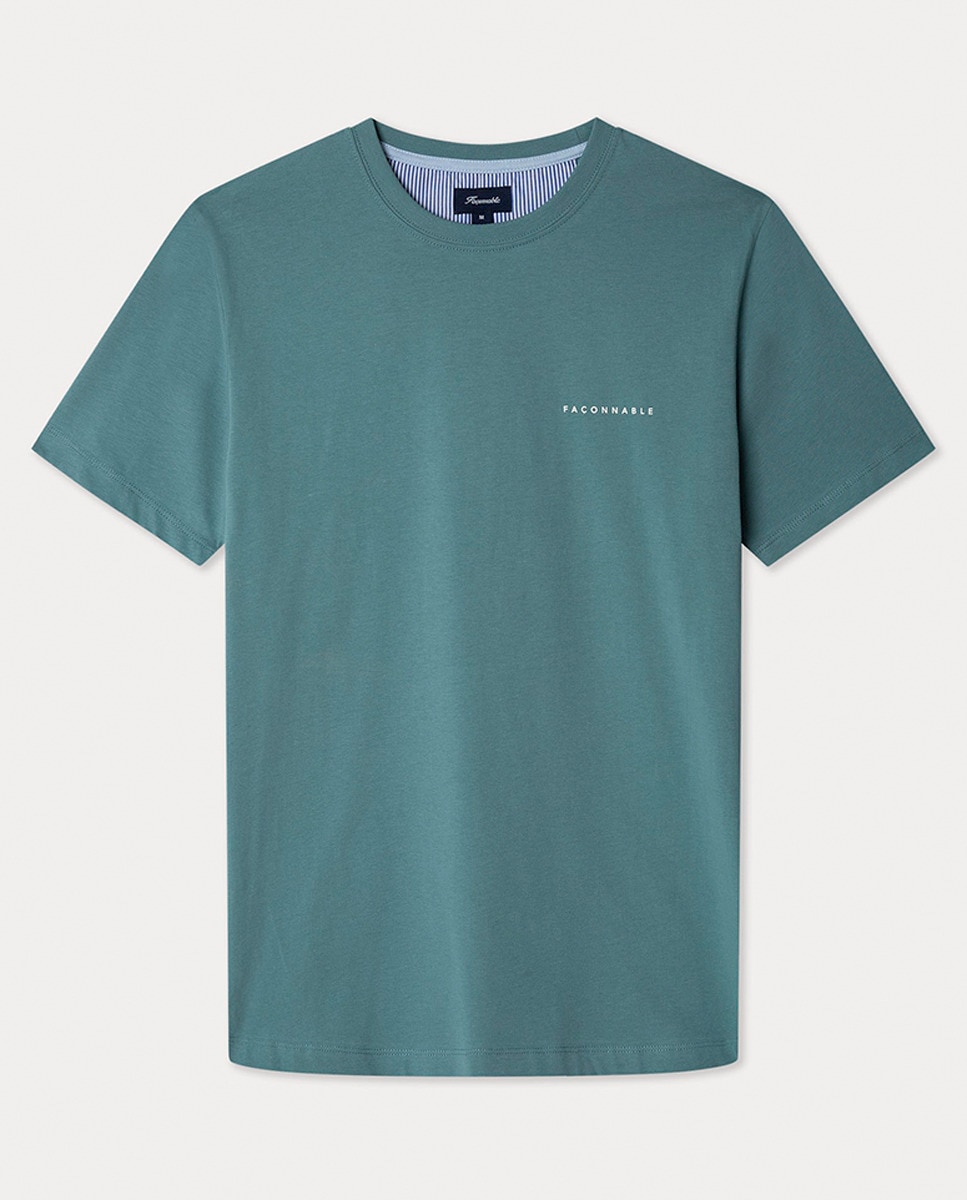 T-shirt de Manga Curta com Estampado nas Costas Verde-6