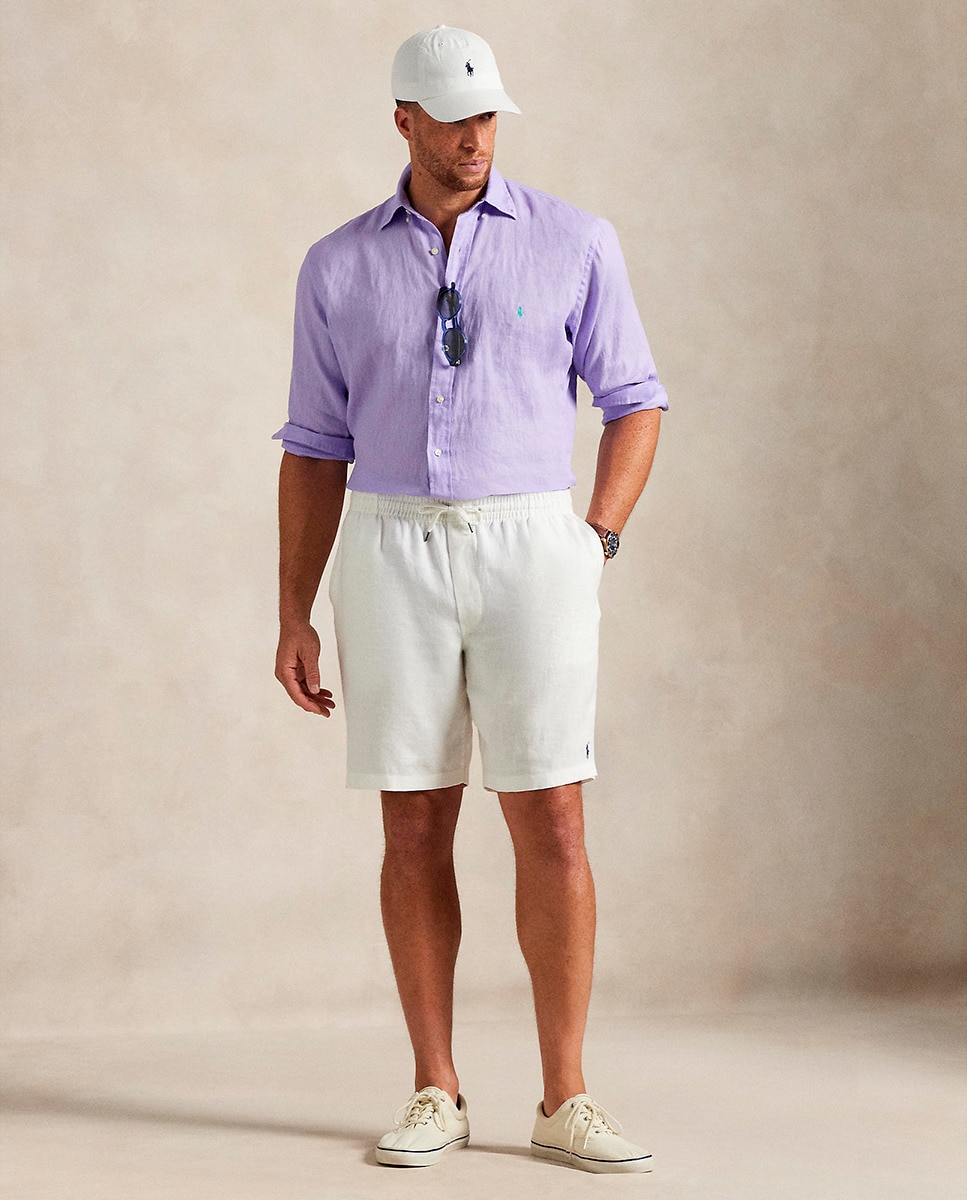 Camisa de Linho Custom fit Lilás-7