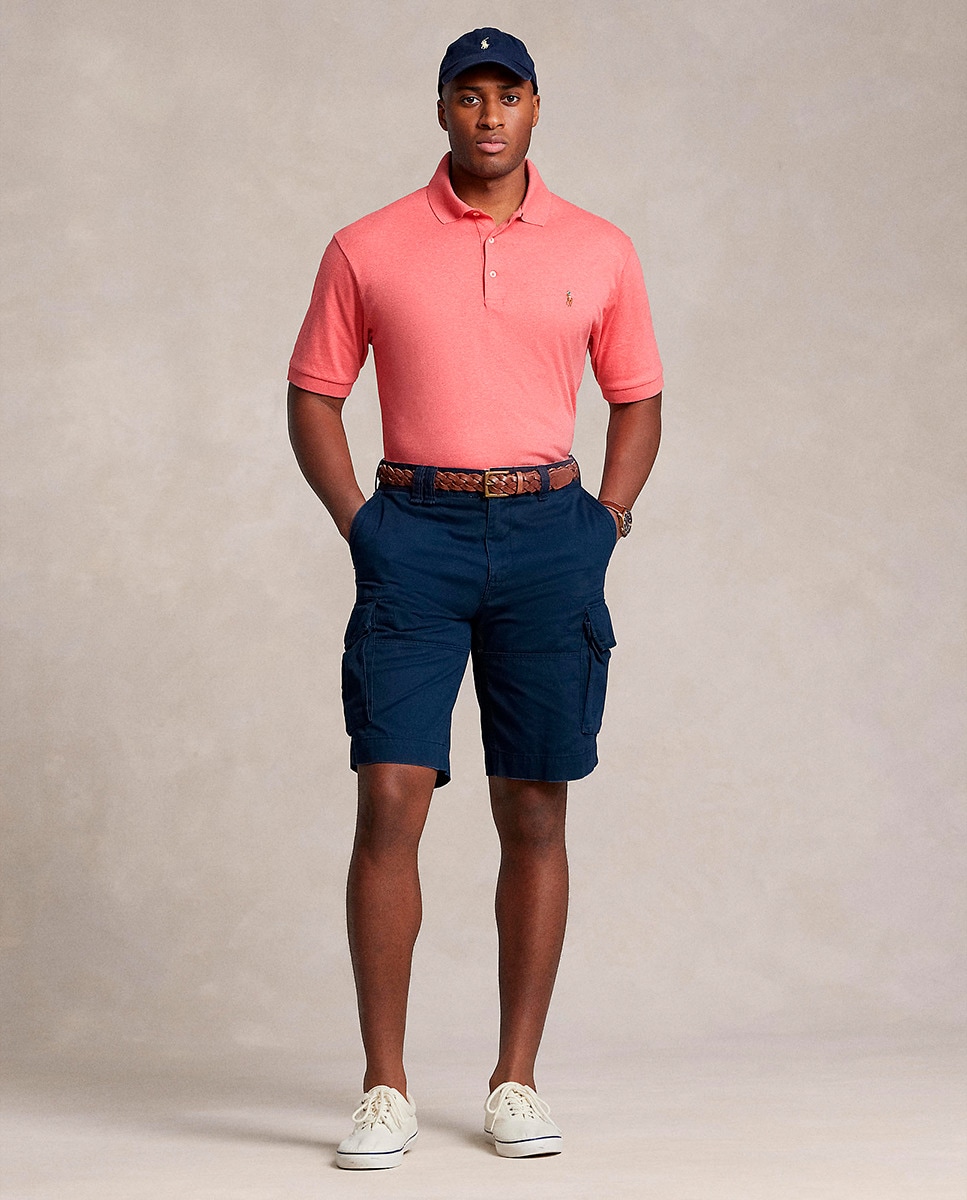 Polo Classic Fit de Algodão Tamanhos Grandes Coral-6