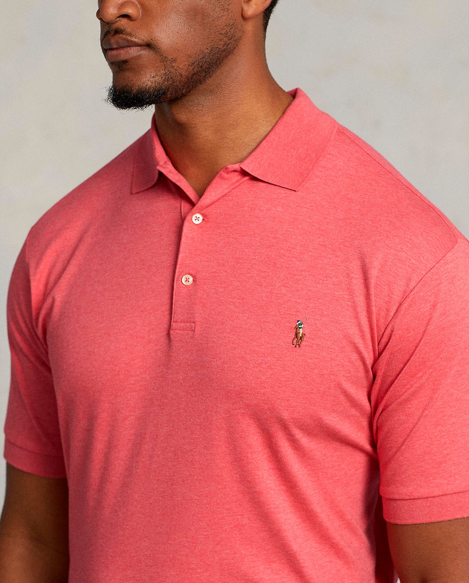 Polo Classic Fit de Algodão Tamanhos Grandes Coral-4