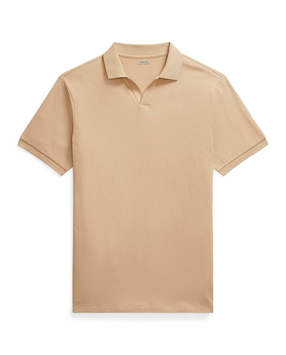 Polo de Algodão Elástico Classic Fit Tamanhos Grandes Bege-5