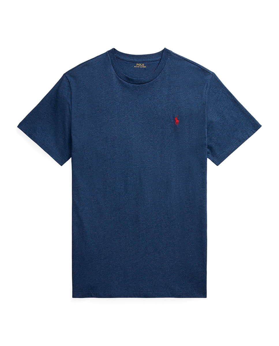 T-shirt com Logótipo Bordado e em Algodão Azul-marinho-5