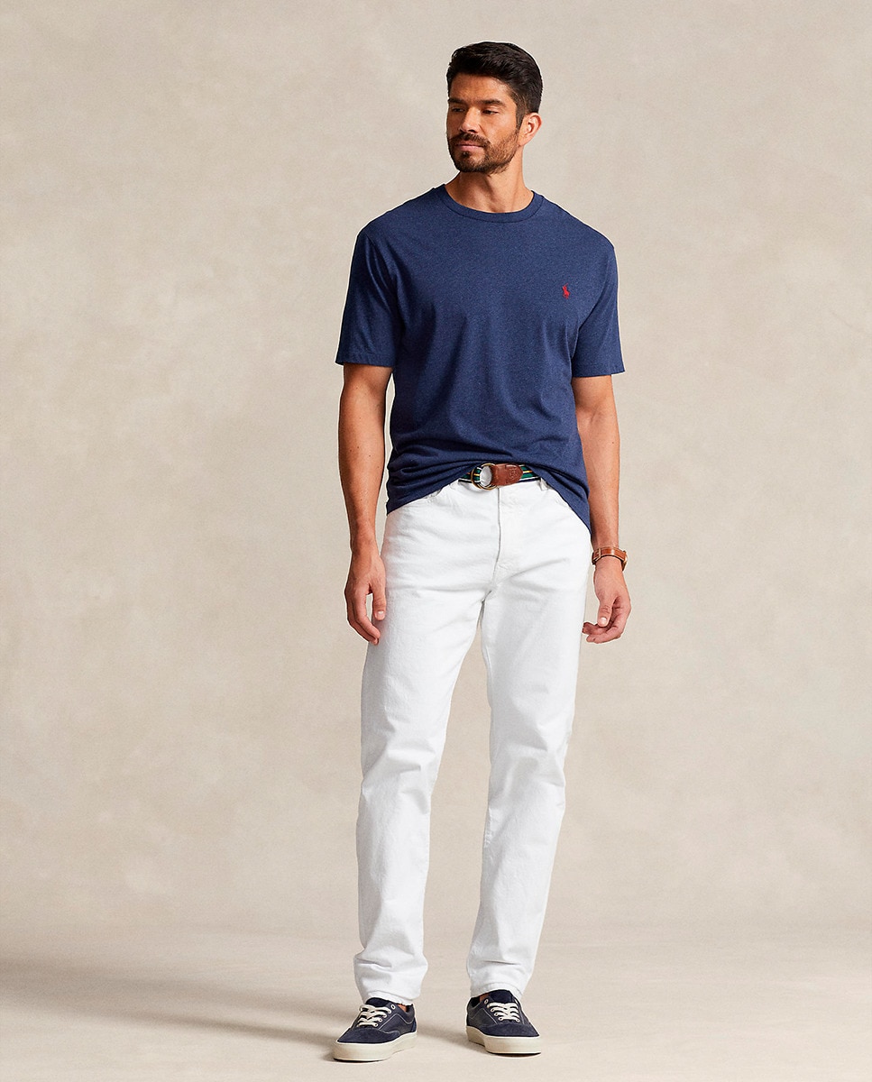 T-shirt com Logótipo Bordado e em Algodão Azul-marinho-6