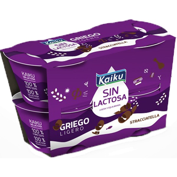 Iogurte Grego Straciatella sem Glúten e sem Lactose Pack 4 uniddaes embalagem 90 g