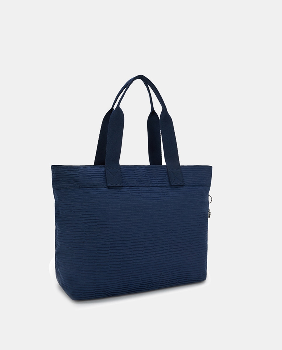 Mala Tipo Tote Grande com Compartimento para Portátil Azul-marinho-2