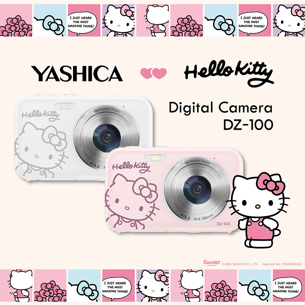 Cámara digital compacta Yashica Hello Kitty DZ100 de 5MP Blanco-7