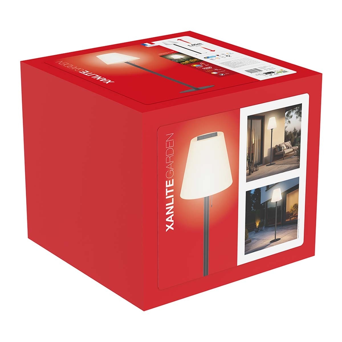 Lámpara de Pie Solar Híbrida CCT 187 cm 600 lm Negro / Blanco-3
