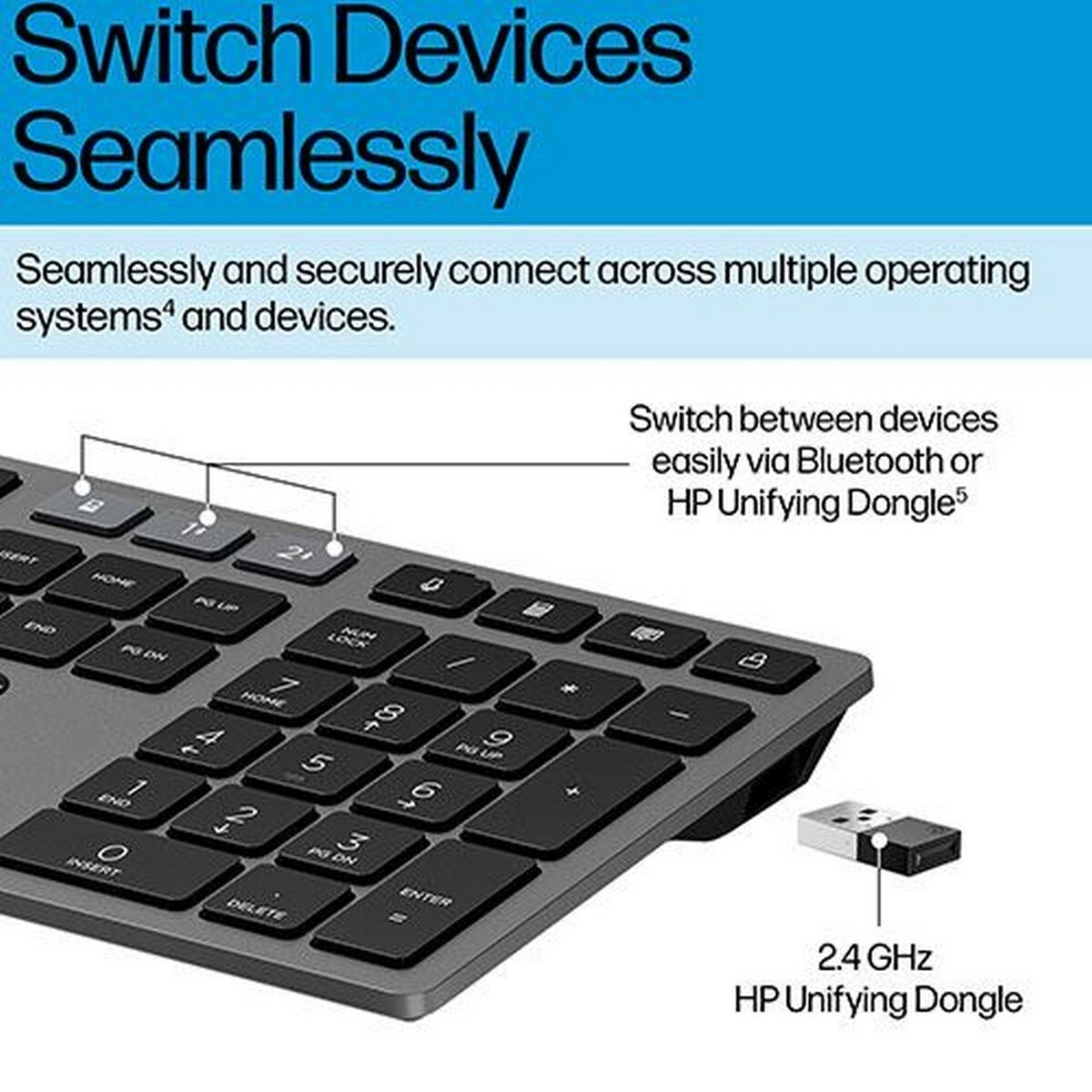 Teclado + Rato HP 720 Dual Mode - Preto 4