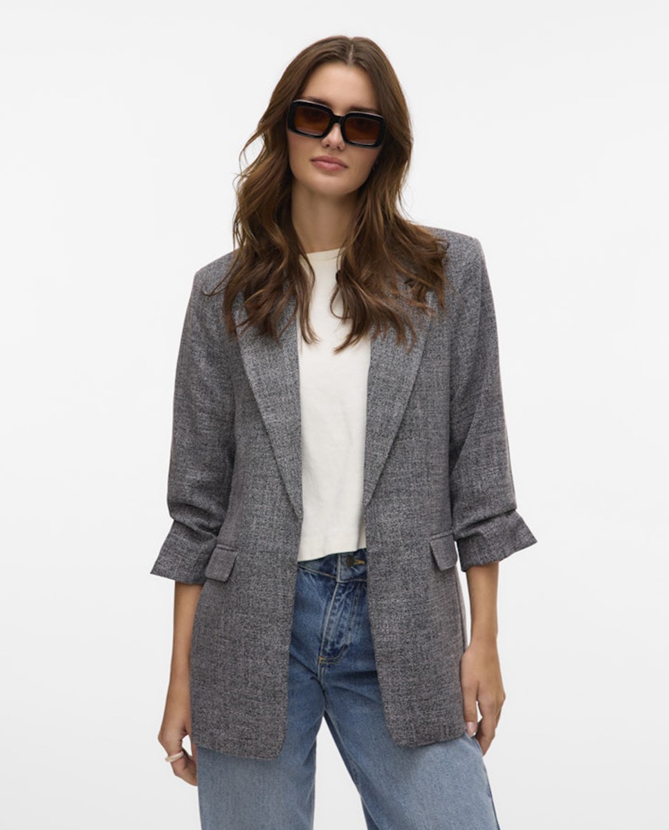 Blazer com Manga 3/4 Cinzento-escuro-4