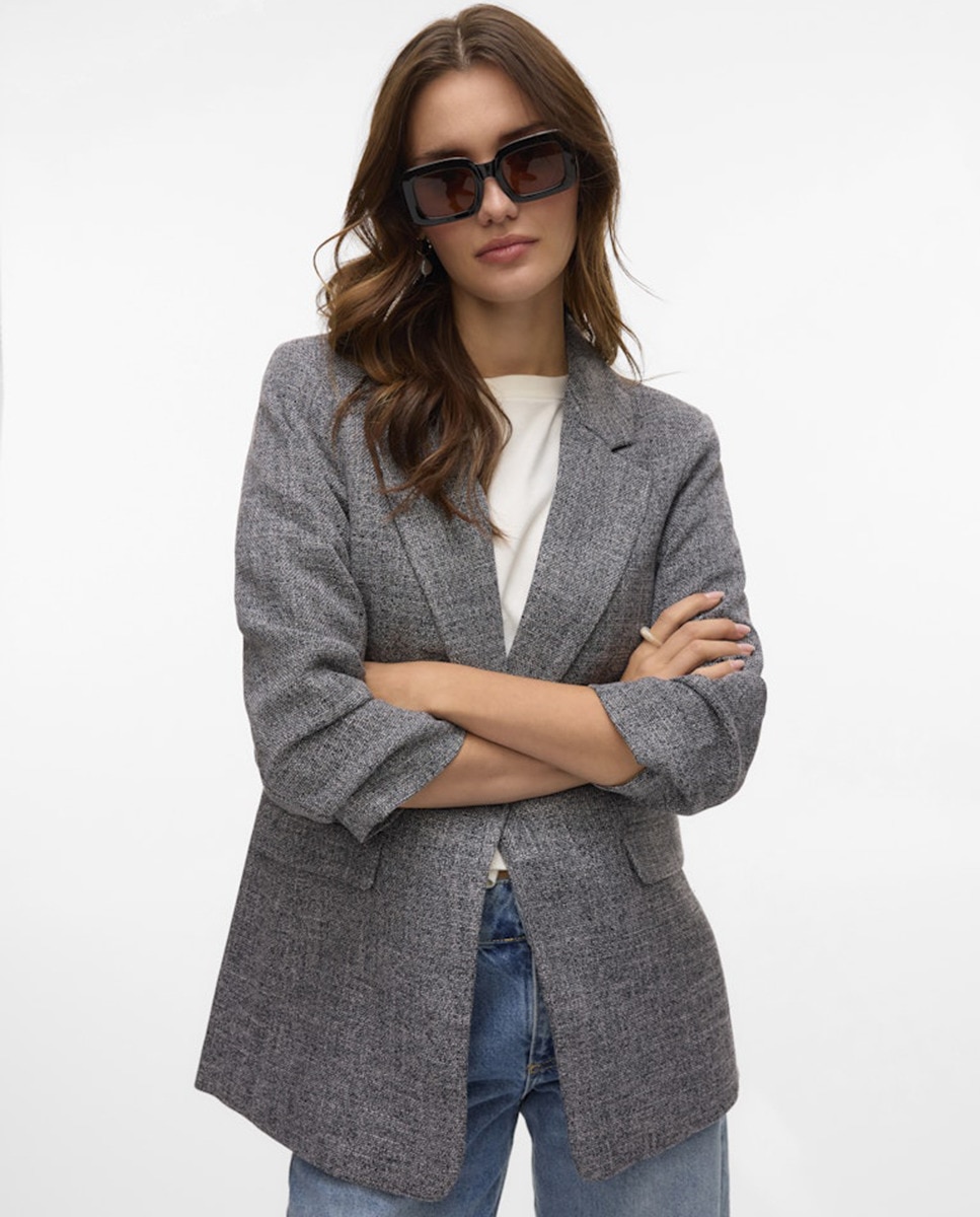 Blazer com Manga 3/4 Cinzento-escuro-1