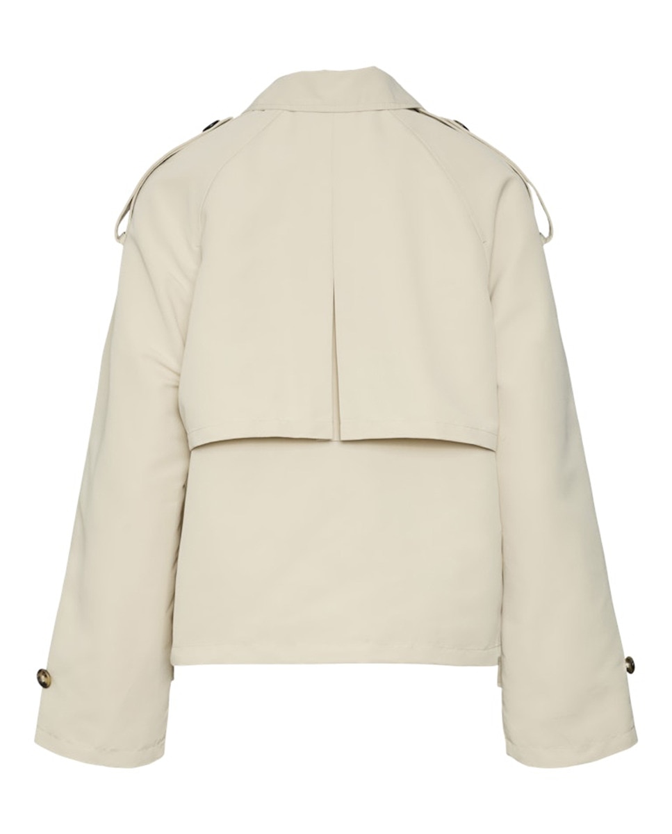 Gabardine Curta com Bolsos Branco-6
