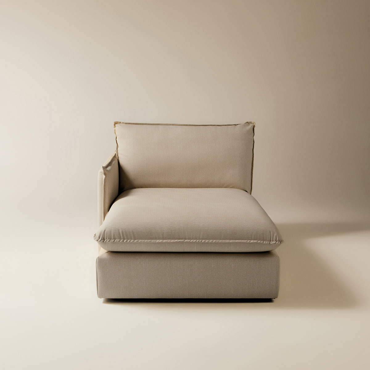 Módulo de Chaise Longue Esquerda com Tecido Impermeável para Sofá de Jardim Miami Bege-3