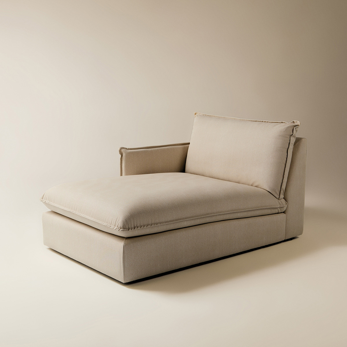 Módulo de Chaise Longue Esquerda com Tecido Impermeável para Sofá de Jardim Miami Bege-1