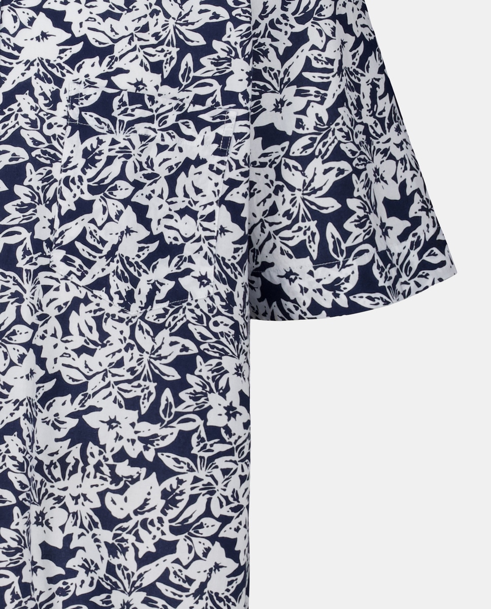 Camisa com Estampado e Manga Curta Azul-marinho-5