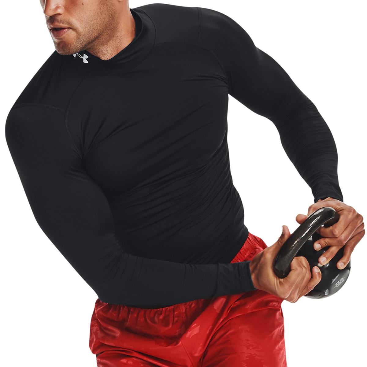 T-shirt HeatGear® Armour Mock Preto-3