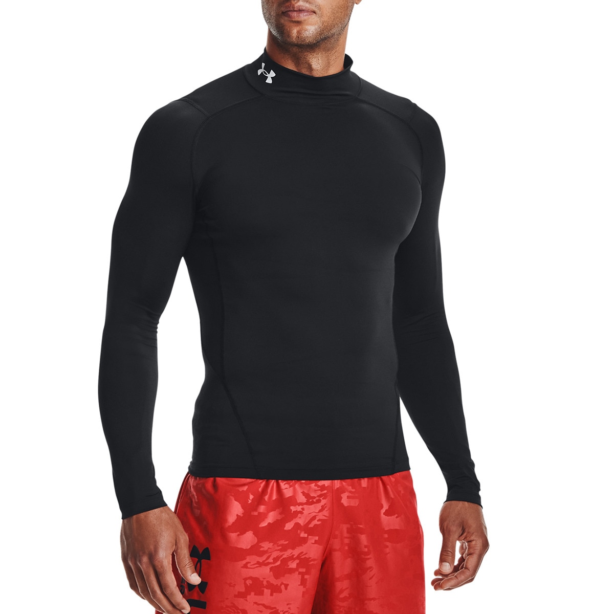 T-shirt HeatGear® Armour Mock Preto-1