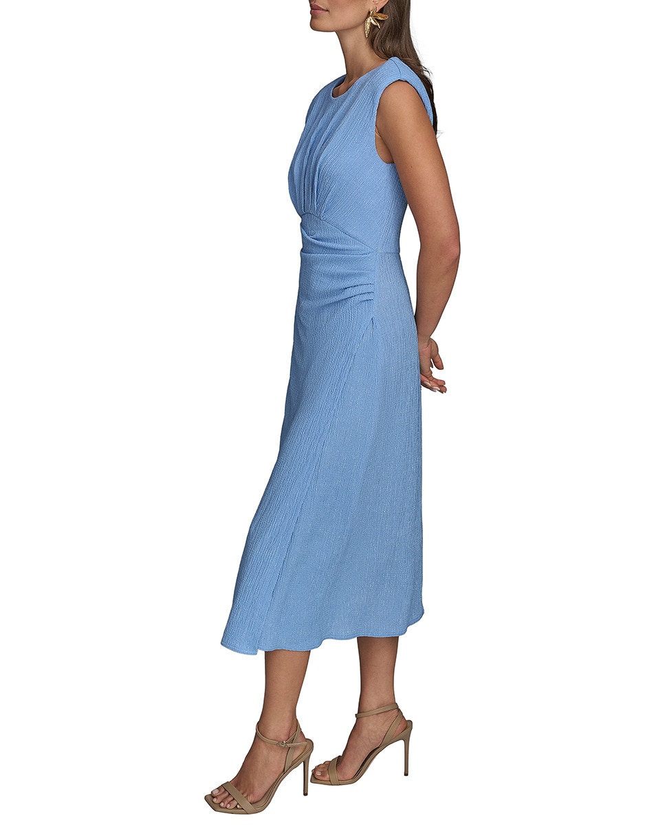 Vestido sem Mangas com Decote Redondo Azul-claro-3