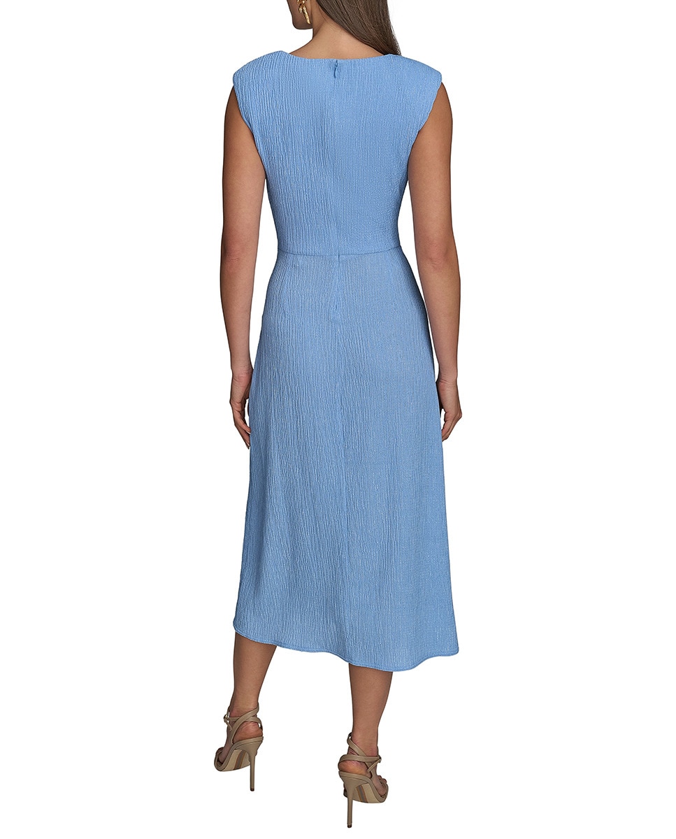 Vestido sem Mangas com Decote Redondo Azul-claro-2