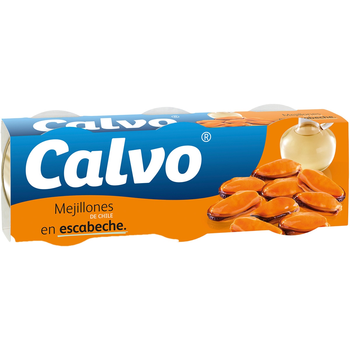 mejillones en escabeche de Chile pack 3 latas 120 g neto escurrido