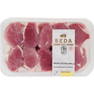 medallones de solomillo extra de cerdo 50% Duroc peso aproximado bandeja 400 g - Seda