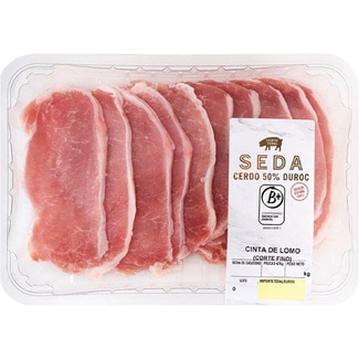 cinta de lomo corte fino extra de cerdo 50% Duroc bandeja 350 g - Seda