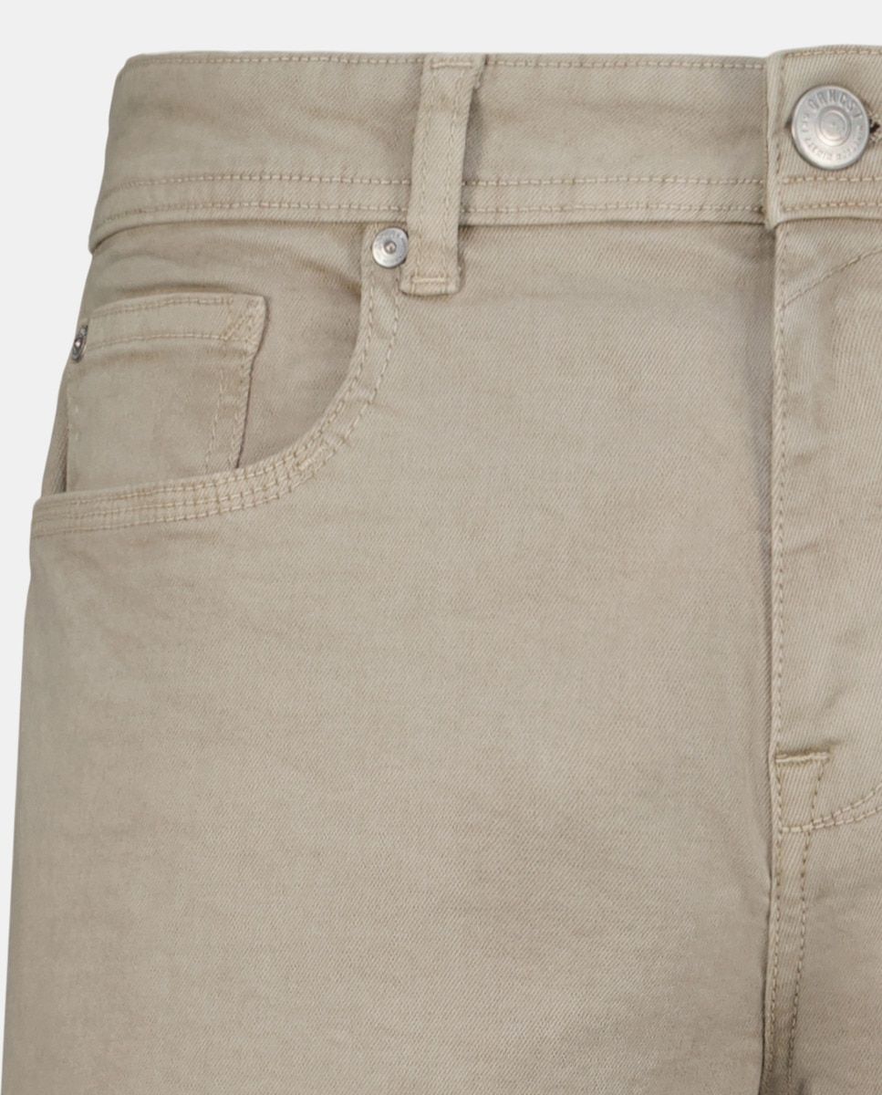 Bermudas em Tecido de Algodão Slub com Elastano Bege-5