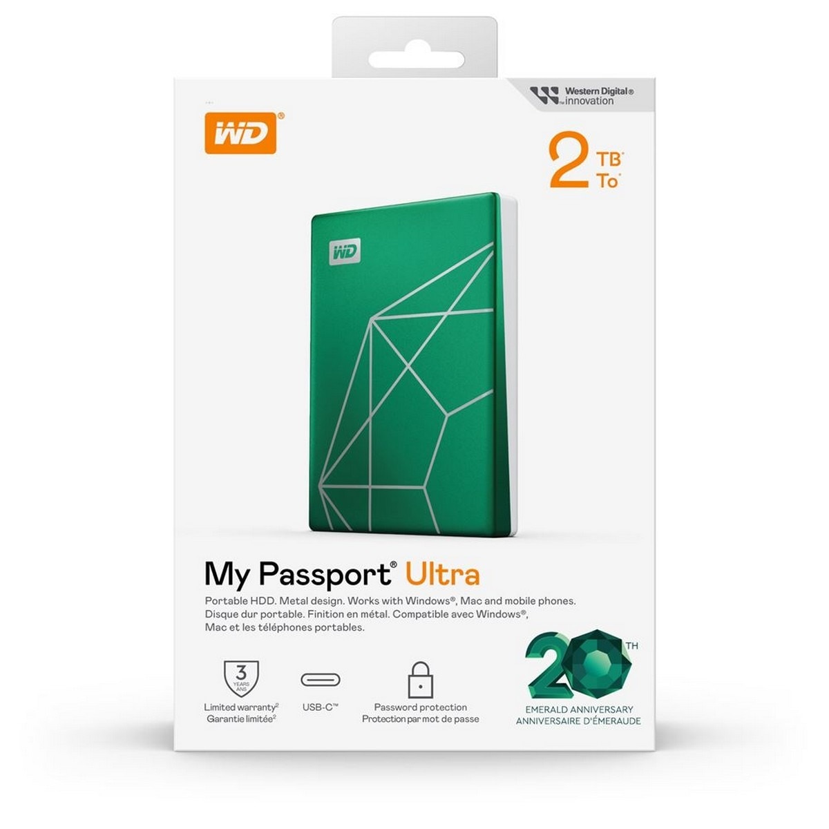 Disco Rígido Externo WD My Passport Ultra 2Tb Verde Esmeralda Verde-esmeralda-1
