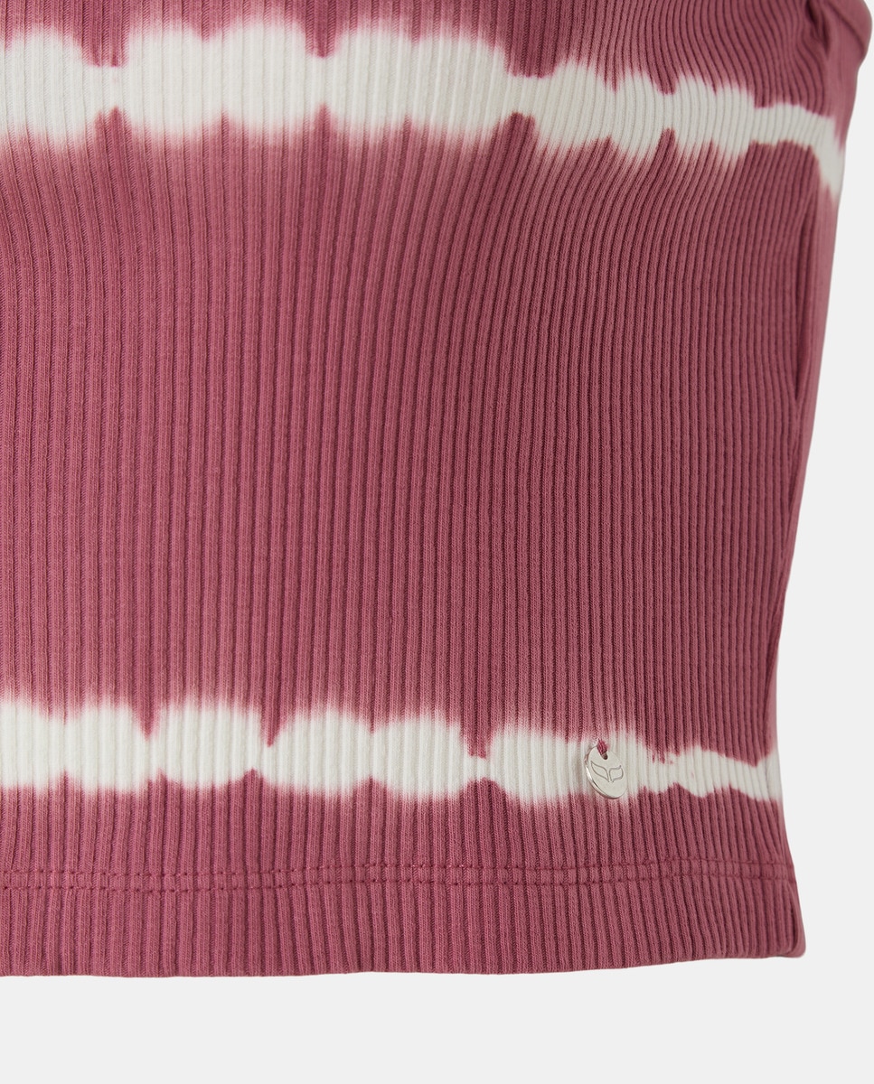 T-shirt Halter Canelada Tie Dye Rosa-5