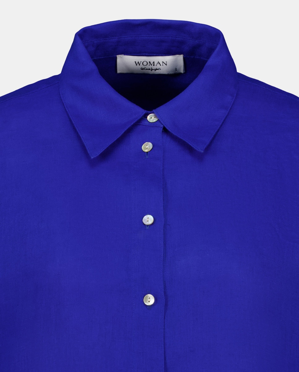 Camisa de Linho com Manga Comprida 440 Azulão-5
