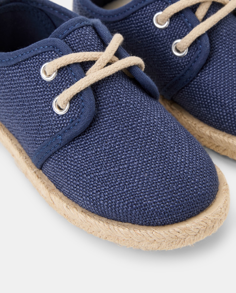 Bluchers de Juta em Linho de Bebé Azul-marinho-5