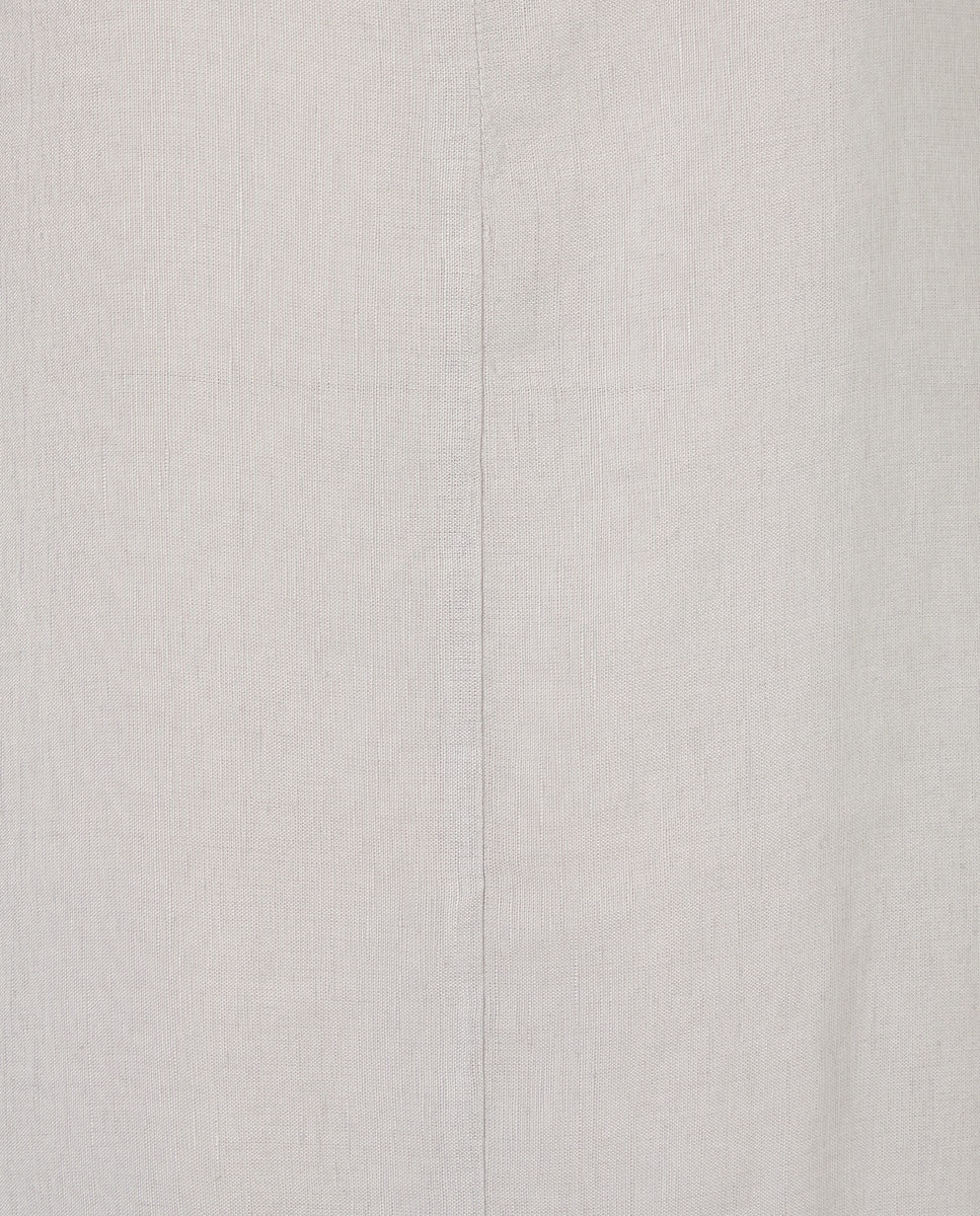 Kaftan de Linho com Pespontos em Contraste Cinzento-5