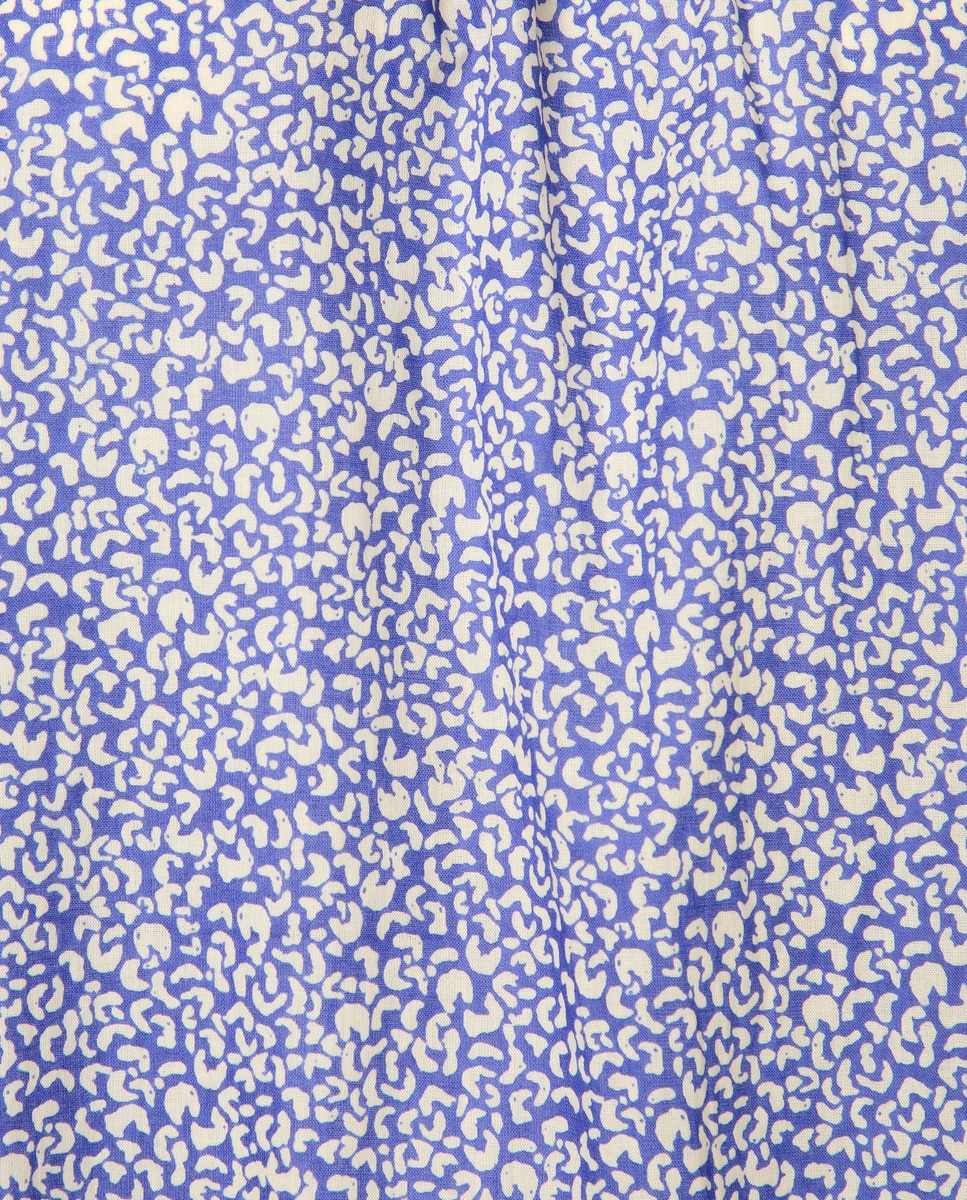 Kaftán con volante estampado Azul-4