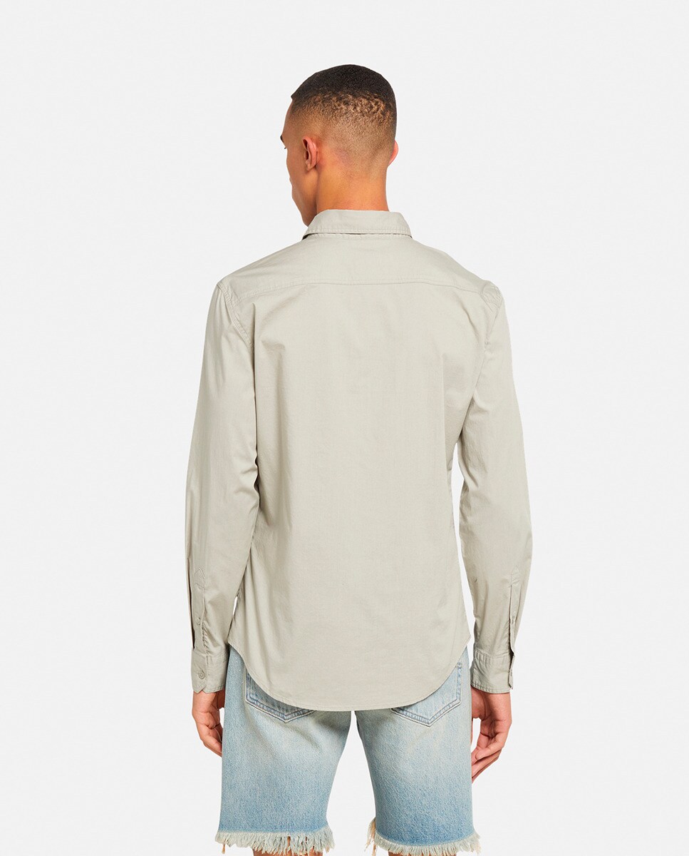 Camisa de Algodão Slim Cinzento-2