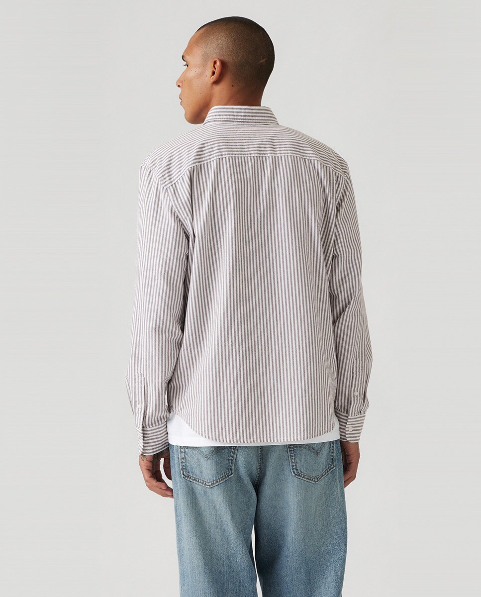 Camisa de Algodão Relaxed Castanho-2
