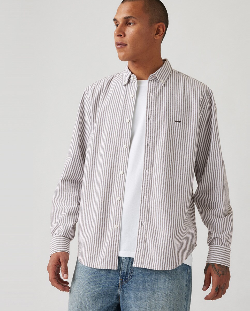 Camisa de Algodão Relaxed Castanho-1