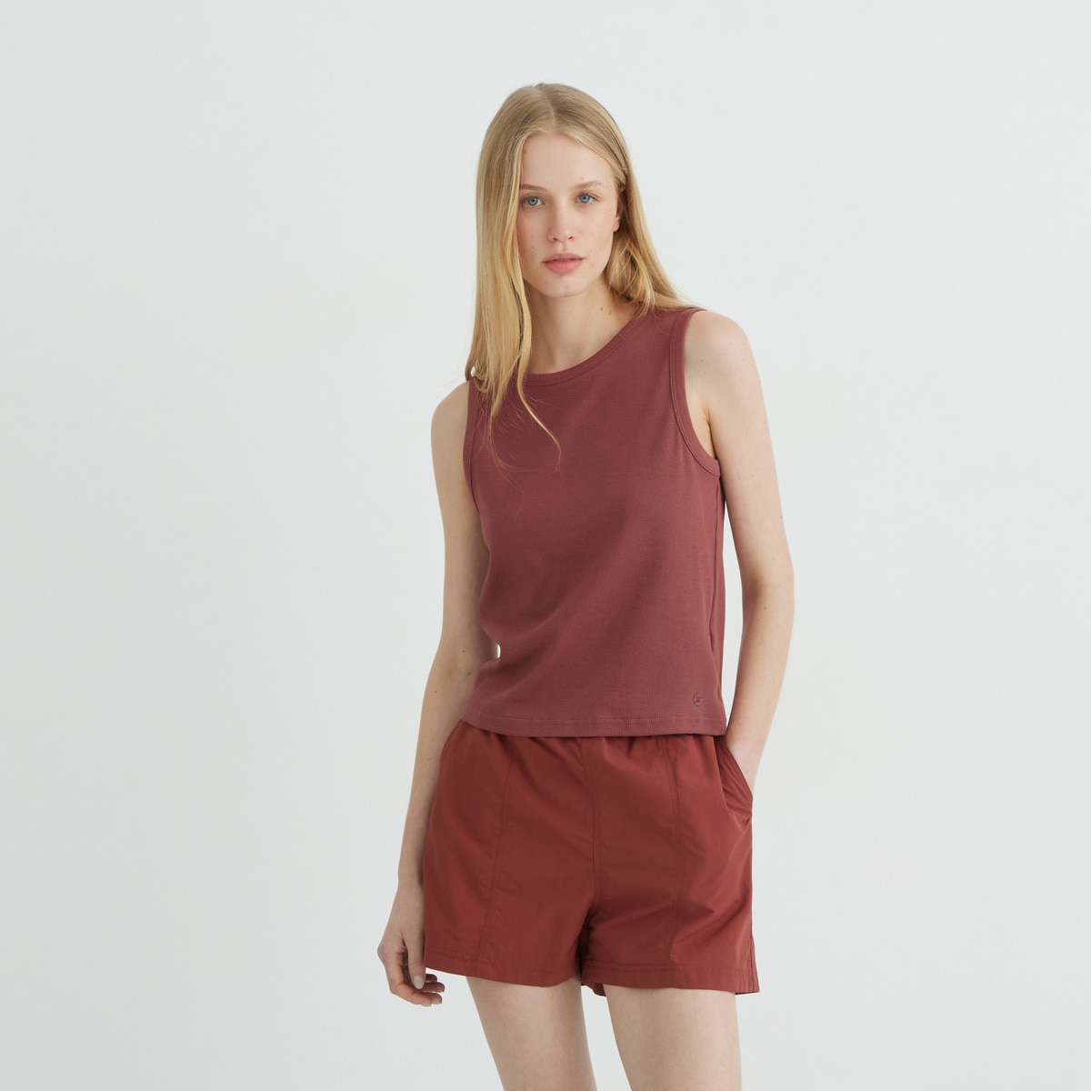 Camiseta ajustada mujer Marrón-1
