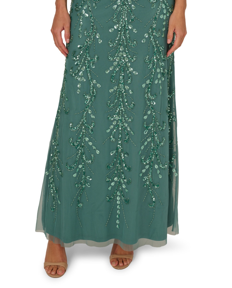 Vestido Comprido Tipo Blusa - Cor de Pedra Verde-5