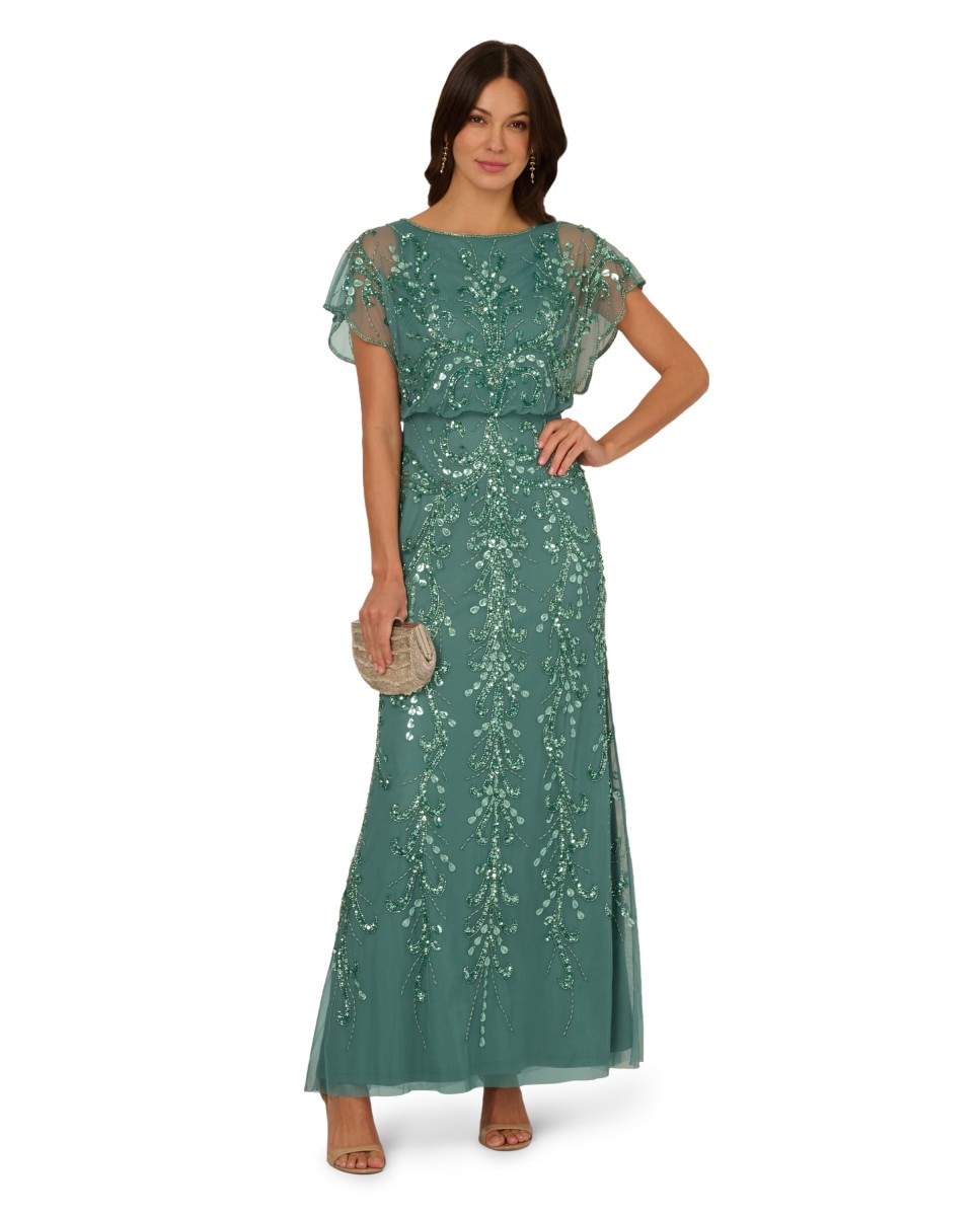 Vestido Comprido Tipo Blusa - Cor de Pedra Verde-3