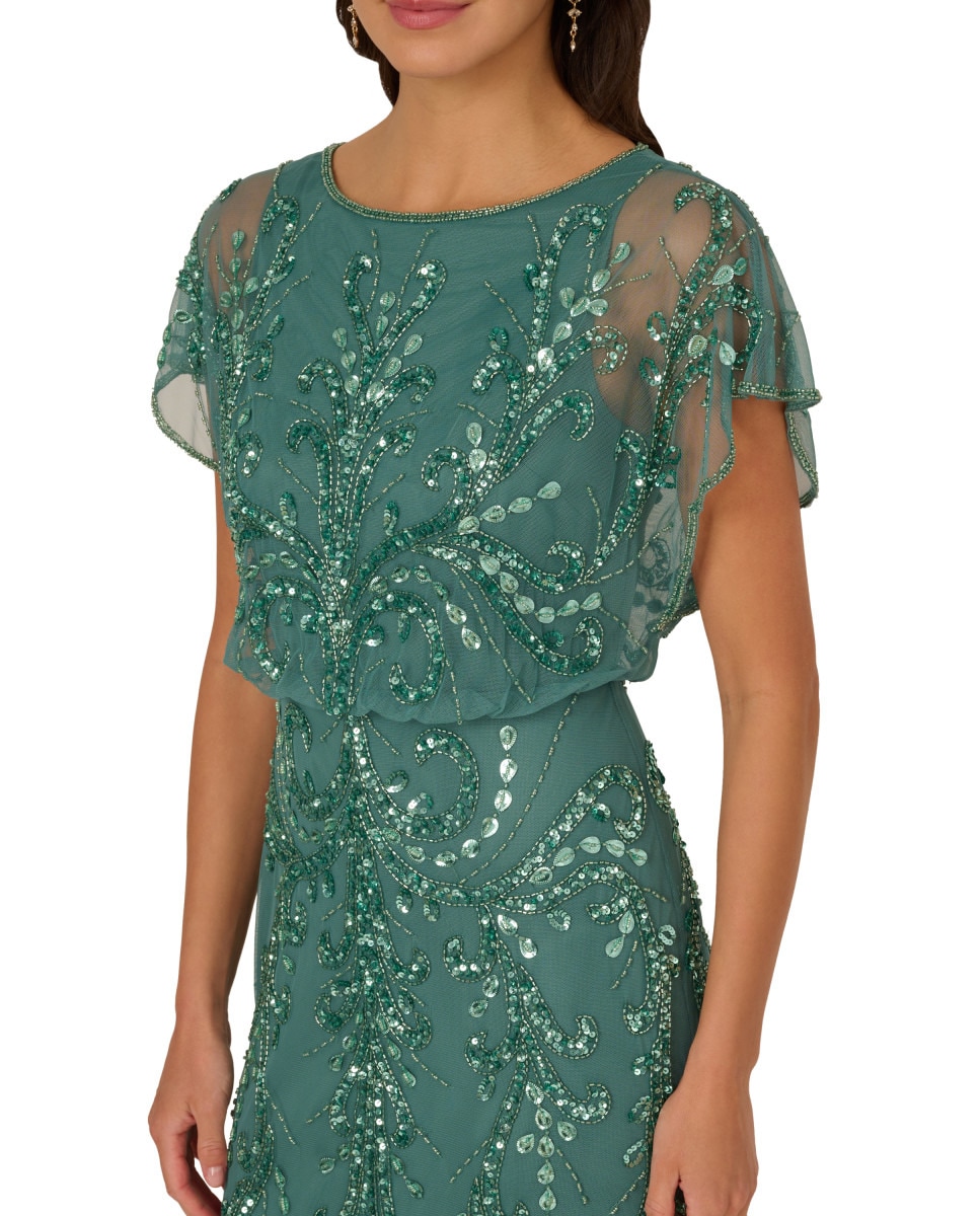 Vestido Comprido Tipo Blusa - Cor de Pedra Verde-4