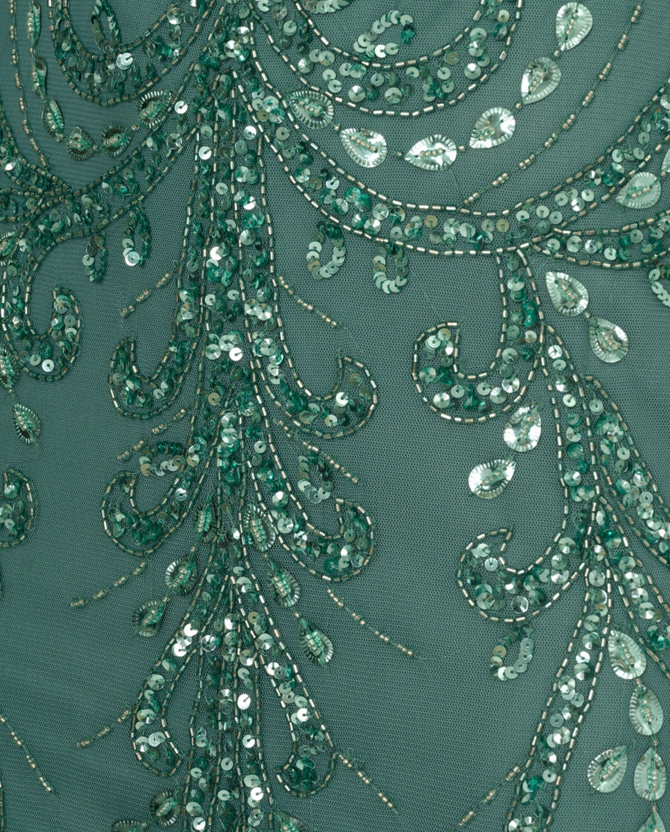Vestido Comprido Tipo Blusa - Cor de Pedra Verde-7