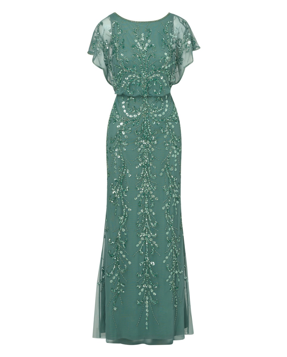 Vestido Comprido Tipo Blusa - Cor de Pedra Verde-6