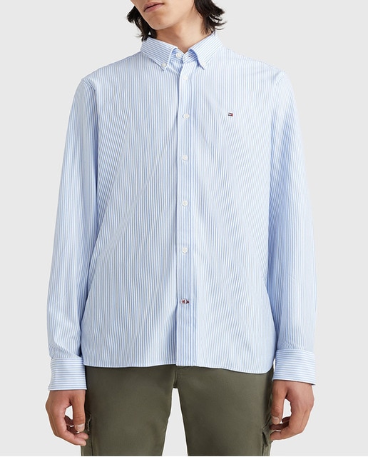 Imagen 0 de Camisa de hombre de punto slim fit de rayas