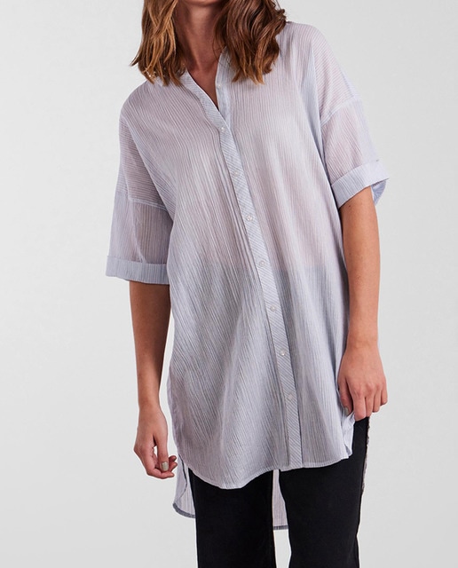 Imagen 0 de Camisa de mujer larga manga corta de mujer