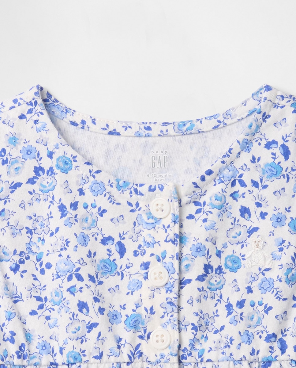 Body de Bebé com Manga Curta com Folhos Azul-6