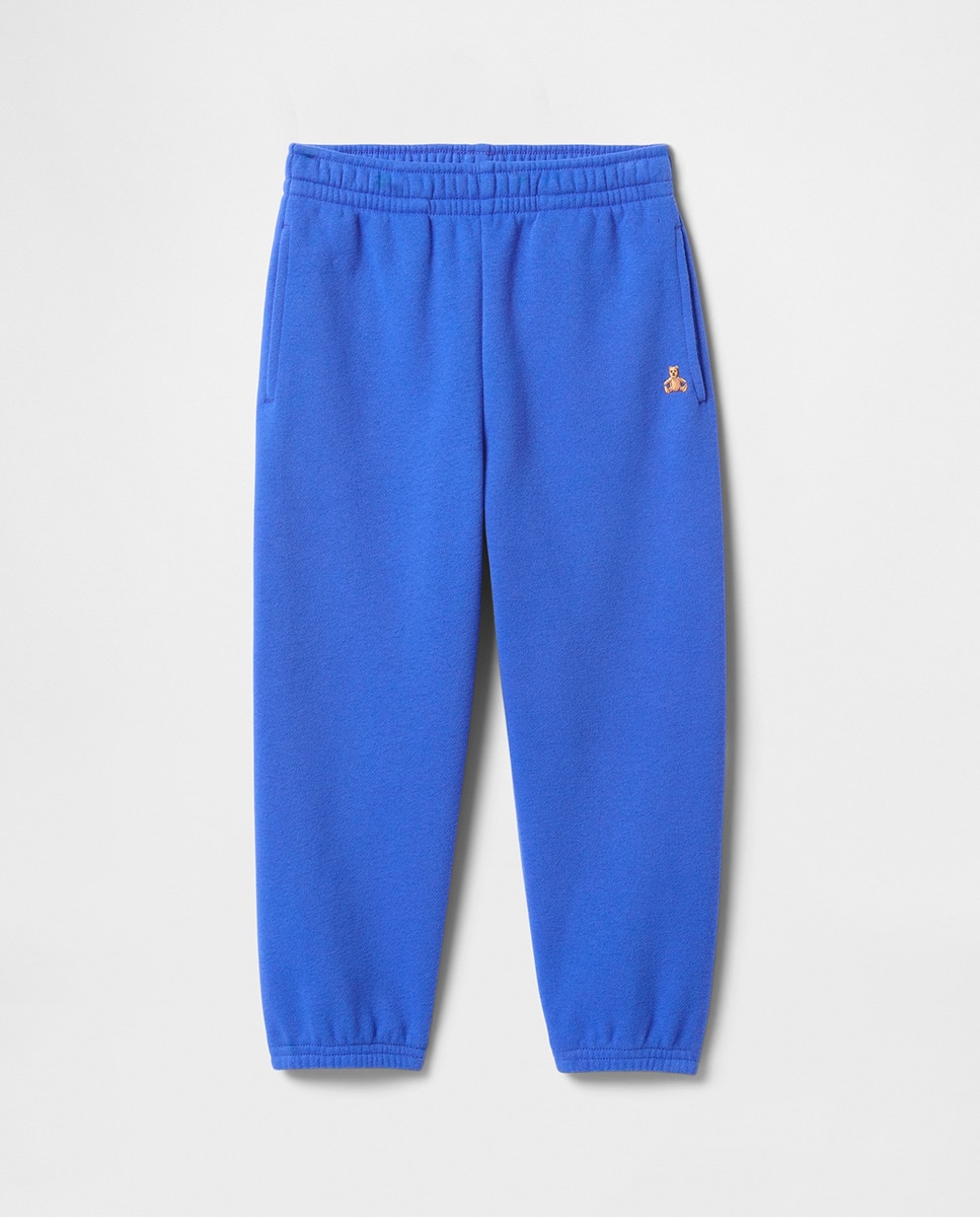 Joggers com Cintura Elástica e Bolsos Inclinados à Frente Azul-5