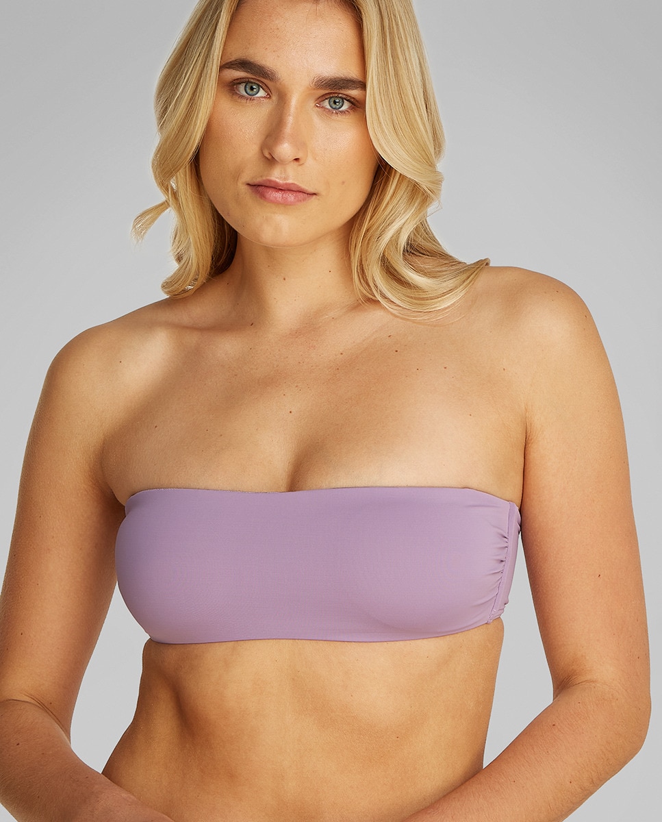 Soutien de Biquíni Bandeau com Alças Amovíveis Roxo-3