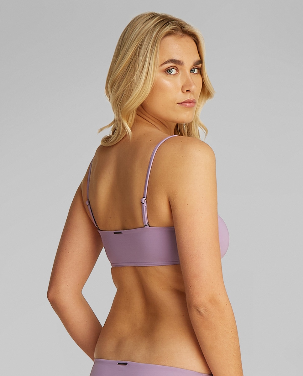 Soutien de Biquíni Bandeau com Alças Amovíveis Roxo-2