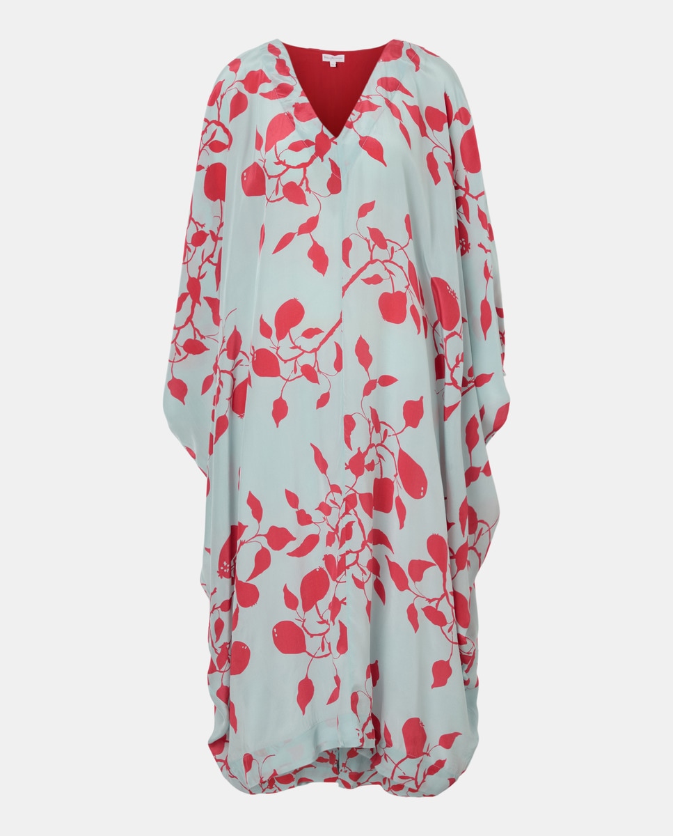 Kaftan com Estampado Bicolor Celeste-4