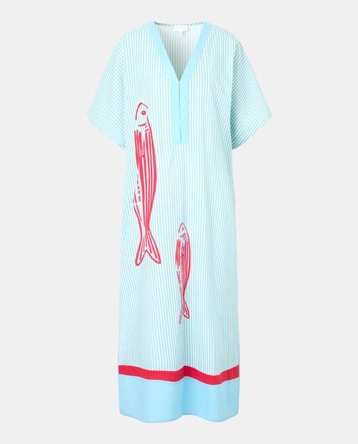 Imagem 0 de Kaftan com Estampado às Riscas e de Peixe
